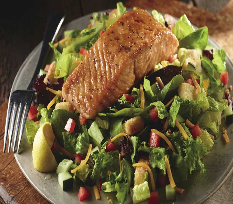 Farm Fresh Field Greens with Grilled Salmon*